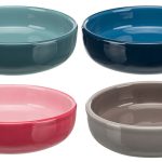 Kattmatskål keramik med låg kant (4 färger)