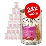 Ekonomipack: Animonda Carny Adult 24 x 400 g blandpack - Blandpack av nötkött + fjäderfä & nötkött (8 sorter)
