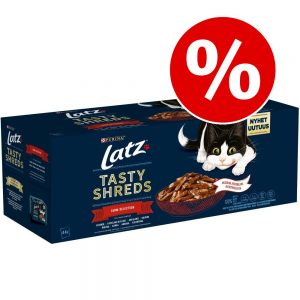 12 / 44 x 80 g Latz Tasty Shreds Pouches till sparpris! - Farm Selection (44 x 80 g)
