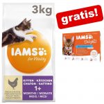 3 kg IAMS torrfoder + 12 x 85 g IAMS Delight på köpet! Kitten Fresh Chicken