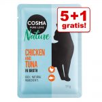 5 + 1 på köpet! 6 x 50 g Cosma Nature i portionspåse - Blandpack (6 sorter)