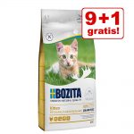 9 + 1 på köpet! 10 kg Bozita Feline kattfoder - Hair & Skin vetefri