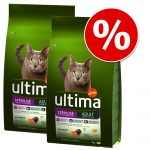Ekonomipack: 2 / 3 påsar Ultima Cat Adult till lågt pris! - Sterilized Hairball (2 x 3 kg)