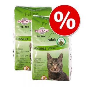 Ekonomipack: 2 x 10 kg Porta 21 torrfoder för katter - Feline Finest Cats Heaven