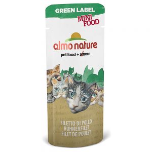 Ekonomipack: 25 x 3 g Almo Nature Green Label Mini Food - Kycklingfilé (25 x 3 g)