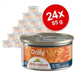 Ekonomipack: Almo Nature Daily Menu 24 x 85 g - Blandpack med kalkon, tonfisk, kyckling + nötkött