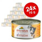 Ekonomipack: Almo Nature HFC Alternative Cat 24 x 70 g - Skinka & kalkon