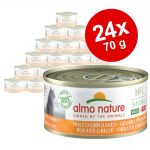 Ekonomipack: Almo Nature HFC Natural Made in Italy 24 x 70 g - Gulfenad tonfisk