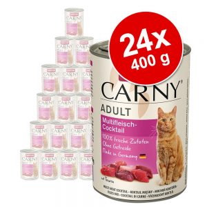 Ekonomipack: Animonda Carny Adult 24 x 400 g Kalkon, kyckling & räkor