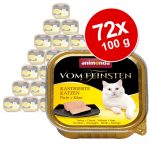 Ekonomipack: Animonda vom Feinsten för kastrerade katter 72 x 100 g Blandpack: Kalkon + Kalkon & öring