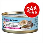 Ekonomipack: Feline Porta 21 24 x 156 g - Tonfisk med nötkött - spannmålsfritt