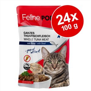 Ekonomipack: Feline Porta 21 portionspåsar 24 x 100 g - Ren kyckling