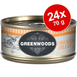 Ekonomipack: Greenwoods Adult våtfoder 24 x 70 g - Chicken & Cheese
