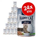 Ekonomipack: Happy Cat Pouch Meat in Sauce 24 x 85 g - Spring Water Trout - öring