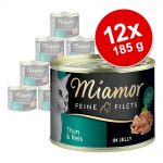 Ekonomipack: Miamor Fine Filets 12 x 185 g - Tonfisk & räkor i gelé