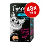 Ekonomipack: Tigeria 48 x 85 g - Kalkon & lax med sötpotatis och spenat