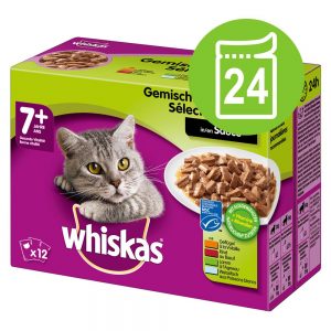 Ekonomipack: Whiskas Senior 7+ portionspåse 24 x 100 g - 7+ Blandat urval i sås