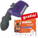 FURminator DeShedding Tool för katt + 12 x 85 g IAMS våtfoder på köpet! - Liten katt / kort päls