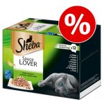 Jumbo ekonomipack: Sheba 96 x 85 g portionsform i blandpack - Blandpack 4 sorter