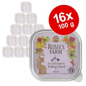 Rosie's Farm Adult 16 x 100 g - Lax & kyckling med räkor